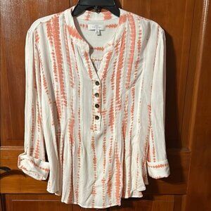 New Directions Women's White and Blush Top
